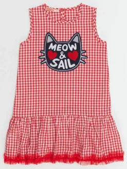 Kleid "Meow&Sail" In Rot 6 Kleid "Meow&Sail" In Rot -Vigino Kleidung Geschaft denokids kleid meowandsail in rot 2