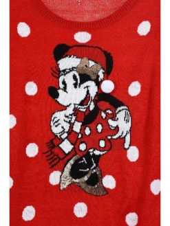 Strickkleid "Minnie" In Rot -Vigino Kleidung Geschaft disney minnie mouse strickkleid minnie in rot 2