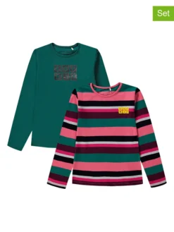 ESPRIT 2er-Set: Longsleeves In Grün/ Bunt