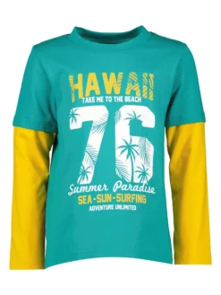 Longsleeve In Grün/ Gelb