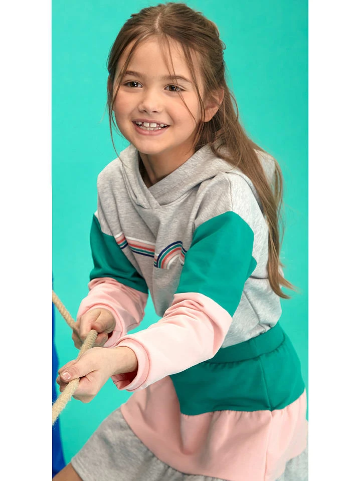 Sweatrock In Türkis/ Rosa/ Hellgrau Meliert 1 Sweatrock In Türkis/ Rosa/ Hellgrau Meliert