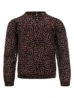 Bluse In Dunkelbraun/ Schwarz