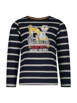 Longsleeve In Dunkelblau/ Grau