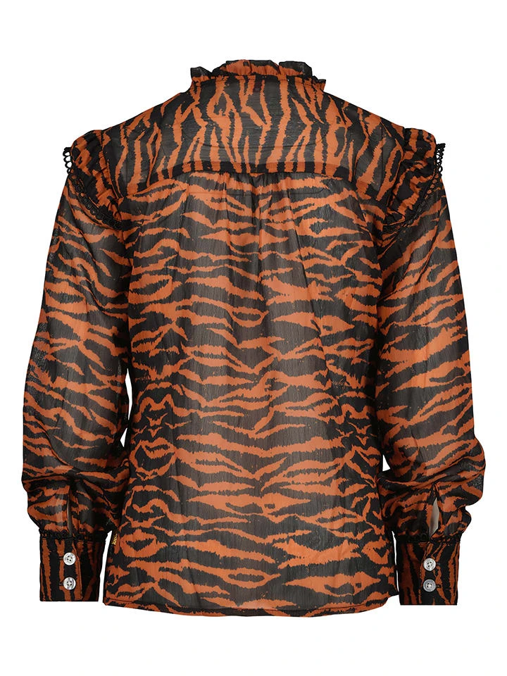 Vingino Bluse "Loraine" In Brau/ Schwarz 2 Vingino Bluse "Loraine" In Brau/ Schwarz – Bild 2